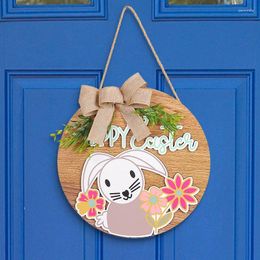 Decorative Flowers Easter Wooden Plaques Wreaths Decorations Hanging Ornaments Outdoor Courtyard Doors Home Wreath