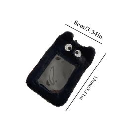 INS Cute Bear Rabbit Plush Photocard Holder Keychain Kpop Idol Cards Protective Case Student ID Card Cover Pendant Photo Sleeve