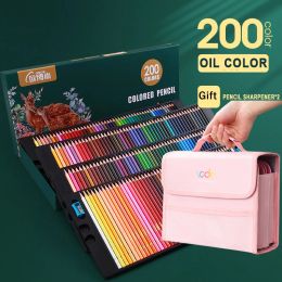 Pencils 200/150/120/72/48 Professional Oil Colors Pencil Set Watercolor Drawing colored pencils with Storage Bag coloured pencils kids