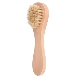 Natural Boar Bristles Facial Brush Dry Skin Bath Spa Brush Remove Dead Skin Rub Face Nail Brush9053373