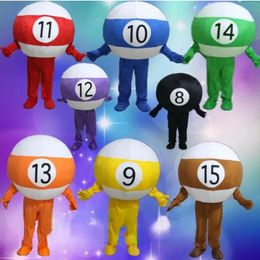 2024 Adversting Billiard Ball Mascot Costumes Party Game Fancy Dress Outfit Adults Size Halloween Xmas Party