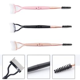 Double Head Eyelash Curler Eyebrow Comb Makeup Lash Separator Mascara Curl Foldable Metal Eyelash Brush Eyes Beauty Makeup Tools