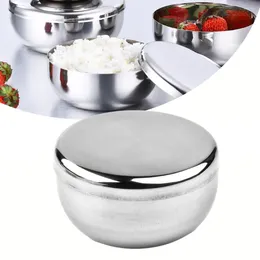 Bowls Stainless Steel Cover Bowl Single Layer Steamed Kitchen Tableware Rice Household Hardware Camping Barbecues