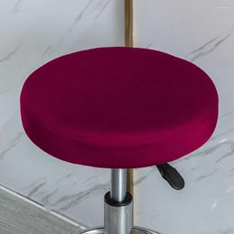 Chair Covers Seat Slipcover Bar Case Stretchable Stool Cover Round Solid Colour Dining Thickened