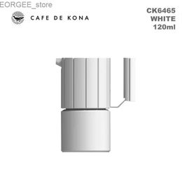 Coffee Makers Cafedekona Moka espresso pot aluminum alloy espresso machine 120ml double valve extract Y240403