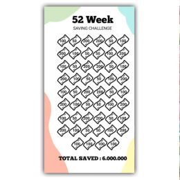 10Pcs 2024 Budget Planner 52 Weeks Savings Challenge Planner Cards Cash Binder Simple and Funny Way To Save Money Organiser Card