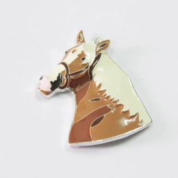 Pendants Wholesale 10pcs/bag Newest! 53mm*35mm All Enamel Brown Horse Necklace Pendants