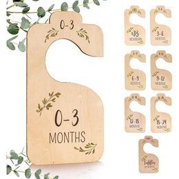 Hangers 8pcs/set Storage Organizer Home Born To 24 Month Gift Baby Closet Divider Size Dividers Wood Card Clothes Hanger