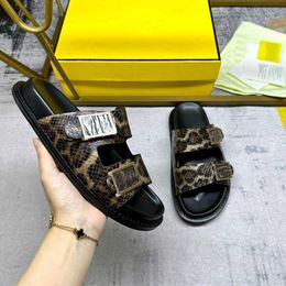 Designer Slippers and Sandals Platform Men's and Women's Shoes F serpentine Slippers Show Fashion Easy to Wear Style Sandals and Slippers with Box