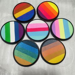 Cross-border Hot Sale New 20g Round Box Rainbow Strip Face Colour Water-based Facial Pigment Multicolor Optional Body Painting