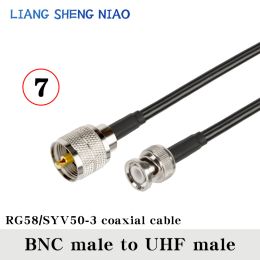 BNC to UHF PL259 Male Plug & SO239 Female Jack to BNC Male Connector crimp RG58 cable Wire Terminal RF jumper pigtail 0.3m~30m