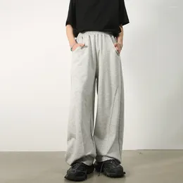 Men's Pants HOUZHOU Baggy Sweatpants Men Wide Leg Casual Oversize Grey Trousers Male Loose Korean Streetwear Patchwork