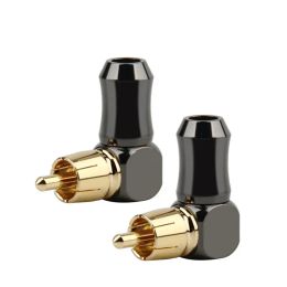 RCA Connector Audio Plug Male L Type 90 Degree Right Angle Elbow Speaker Terminal Conector For Soldering Video Cable