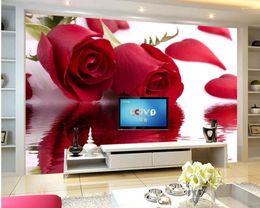 Wallpapers 3d Customized Wallpaper Home Decoration Water Rose Vines Backdrop For Living Room Flower