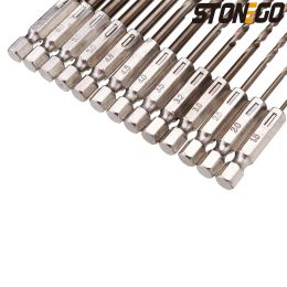 STONEGO 13PCS 1.5-6.5mm M35 Cobalt Drill Bit HSS-Co Twist Drill Bit Set 1/4 Inch Hex Shank