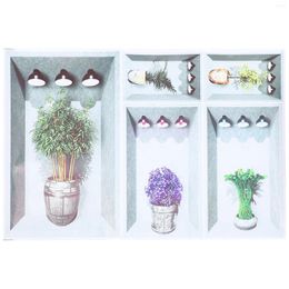 Wallpapers 5 Pcs Wall Sticker Bling Bedroom Decor Potted Plant Applique For Living Bonsai Mural Decoration Pvc 3d Protector