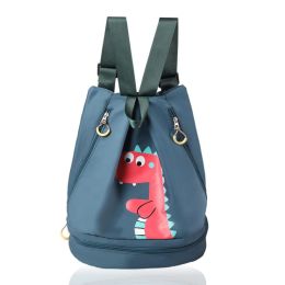 Bags Dry Wet Separated Cartoon Swimming Bag Portable Zipped Backpack Waterproof Hiking Riding Beach Sports Pool Gear Bags for Kids B2