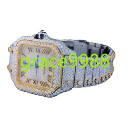 Bulk Stock Supplier Exporter Selling 195 TO 205 MM Band Length Ice Crushed Moisannite Diamond Watch for Women