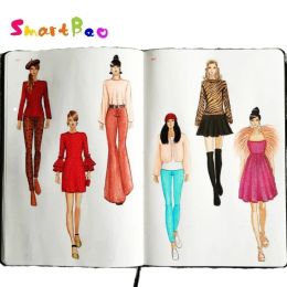 Notebooks A5 Womens Sketchbook Cherry Notebook with 130 Pages Fashion Figure Templates and Fashion Dictionary Candy Color