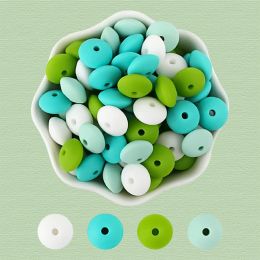 40Pcs/Lot 12mm Silicone Lentil Beads For Jewelry Making Abacus Beads DIY Pacifier Clips Necklace Bracelets Jewelry Accessories