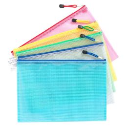 Plastic Envelopes Poly Envelopes Clear Document Bag Plastic File Folders Letter A4 Size File Envelopes with Label Pocket