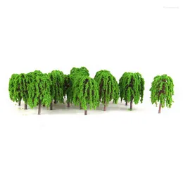 Decorative Flowers Plant Model Tree Kitchen Landscape Layout Plastic Resin Train Railway Willow 3D Decoration Display Green Convenient