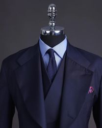 Classic Wedding Men Suits Tailor-Made Flat Tuxedo 3-Pieces Jacket Vest Pants Blazer Party Singer Groom Costume Made Hot Sale