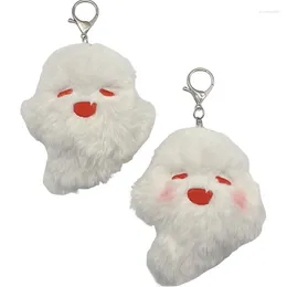 Keychains 1PC Lovely Plush Ghost Charm Cute Ornament Pendant Car Keyring Backpack Decoration Bag Jewellery