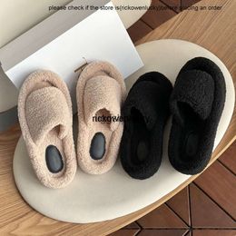 the row shoes New The Row Cute Lamb Hair Slippers Autumn/Winter Fashion Versatile Casual Trend Wool Slippers Comfortable for Women high quality high quality