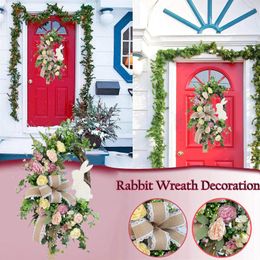 Decorative Flowers Valentines Day Wreath With Lights Easter Floral Spring Happy Door 30 Storage Container