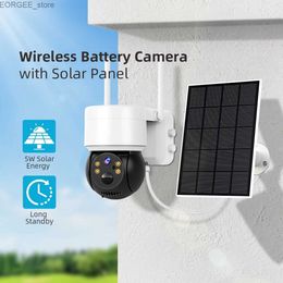 Other CCTV Cameras Solar Camera WIFI Outdoor 4MP HD Wireless Security CCTV Waterproof Night Vision PIR Human Detect PTZ Camera with Solar Panel Y240403