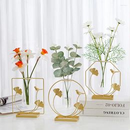 Vases Advanced Sense Iron Vase Creative Ins Home Decoration Living Room Desktop Flower Arranging Ornaments Dining Table Decor