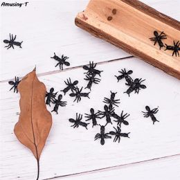 Halloween Decorative Spiders ants 2cm Small Black Plastic Fake Spider Toys Novelty Funny Joke Prank Realistic Props 50 pcs