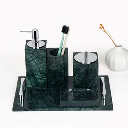 Nordic Light Luxury Green Marble Bathroom Set Hotel Model Room Toilet Bathroom Kit Jewelry Ornaments