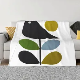 Blankets Ultra-soft Fleece Kiely Edge Bird Stem Lance Warm Blanket Flannel Geometric Flowers For Bedroom Home Sofa Quilts