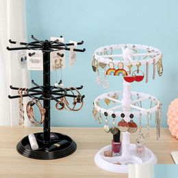 Jewellery Boxes Rotating Organiser Plastic Display Stand Rack Clear Dish Holder For Earrings Necklace Bracelet Pendant Drop Delivery Dhsuw