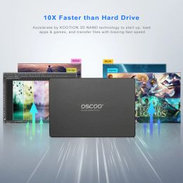 OSCOO Black Hard Drive Disk 2.5 INCH SATA SSD HDD Internal Solid State Drive Hard Disk SSD For Laptop Desktop 120GB 240GB