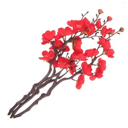 Decorative Flowers 3 Pcs Ornaments Fake Plum Blossom Pick Faux Picks Flower Arrangement Next Day Silk Plastic Branch Wintersweet Decor DIY