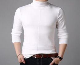 Men Turtleneck Sweater Knitted Pullover Winter Sweater Male High Turtle Neck Plus Size Mens Coats Black White Red M3XL7926194