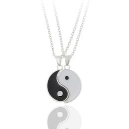 Pendant Necklaces 1pc Matching 2 Pieces Stainless Steel Yin Yang Pendant Puzzle Piece Necklace Birthday Jewlery Gifts For Couple Or Best Friends