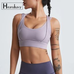 Bras Large Size Adjustable Sports Bra For Women Push Up Crop Top Sexy Double Strap Bralette Wireless Athletic Gym Wear Fitness Clothe