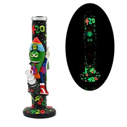 1pc,30cm/11.8in,Glass Bottle With 420 Theme,Glow In Dark,Borosilicate Glass Water Pipe,Glass Bong,Glass Hookah,Hand Painted,Home Decorations,Smoking Accessaries