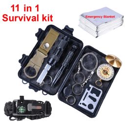 Survival 11 in 1 Survival kit Outdoor Camping Equipment Travel Military Emergency Supplies First aid kits Tactical survival Tools