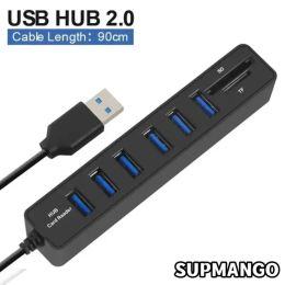 USB 2.0 Hub 3Port USB TF SD Card Reader Multiport HUB Multi Splitter Adapter for PC Computer Laptop Macbook