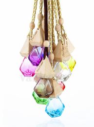 Car Perfume Bottle Pendant Essential Oil Diffuser 9 Colours Bag Clothes Ornaments Air Freshener Pendant Empty Glass Bottle Perfume 9075230