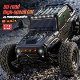 16103 50 km/h 1/16 auto RC veloci fuori strada 4WD con fari a LED, 2,4 g di camion monster di telecomando impermeabile per adulti e bambini