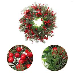 Decorative Flowers Artificial Garland Christmas Decorations Party Pendant Hanging Eucalyptus Leaves Xmas Supply Adorn Door Plastic