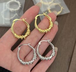 Classic Fashion Hoop Huggie Earring Women Designer Simple Gold Silver Knot Twist Earrings INS Style Party Wedding Jewellery Gift