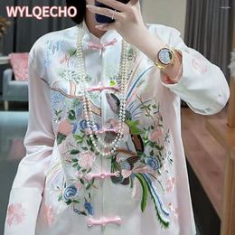 Ethnic Clothing Chinese Style Jacket Women Phoenix Embroidery Coat Tang Suit Hanfu Spring Autumn Elegant Luxury