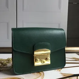 Shoulder Bags 2024 Cowhide Bag High Quality Genuine Leather Handbags Women Golden Chain Luxury Designer Woman Handbag